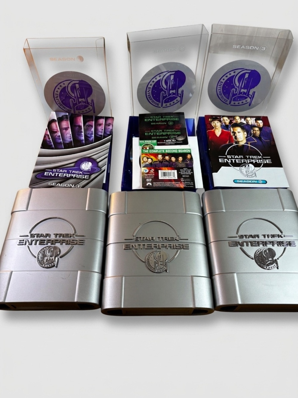 Star Trek Enterprise Seasons 1-3 DVD Box Sets Collectible Cases